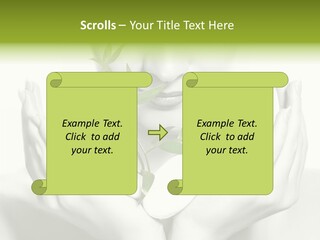 A Woman Holding A Plant In Her Hands PowerPoint Template