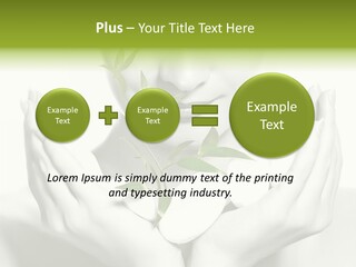 A Woman Holding A Plant In Her Hands PowerPoint Template