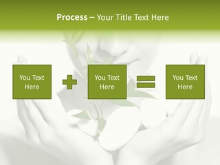 A Woman Holding A Plant In Her Hands PowerPoint Template