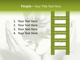A Woman Holding A Plant In Her Hands PowerPoint Template