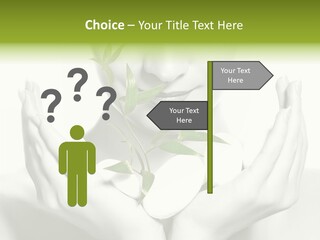 A Woman Holding A Plant In Her Hands PowerPoint Template