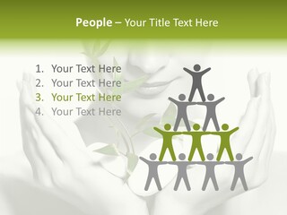 A Woman Holding A Plant In Her Hands PowerPoint Template