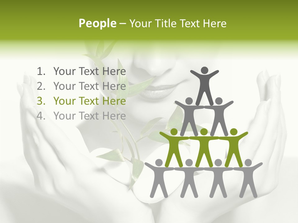 A Woman Holding A Plant In Her Hands PowerPoint Template