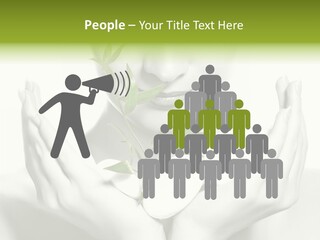 A Woman Holding A Plant In Her Hands PowerPoint Template