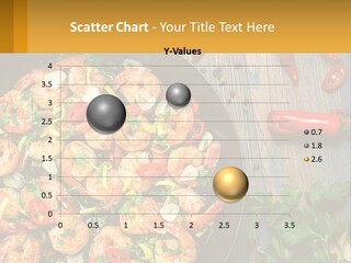 A Pan Filled With Shrimp And Vegetables On Top Of A Wooden Table PowerPoint Template