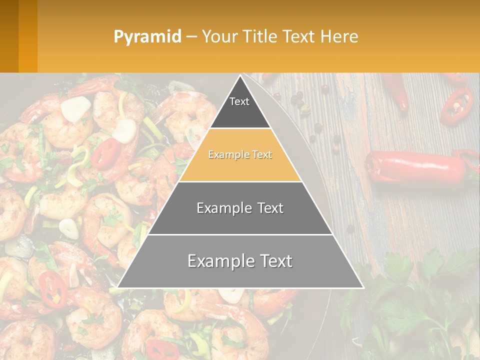 A Pan Filled With Shrimp And Vegetables On Top Of A Wooden Table PowerPoint Template
