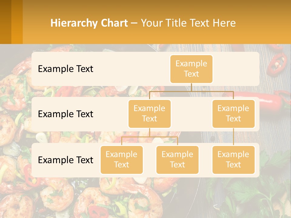A Pan Filled With Shrimp And Vegetables On Top Of A Wooden Table PowerPoint Template