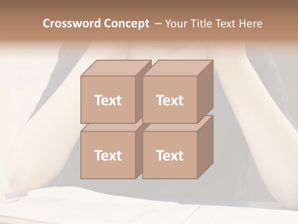 A Young Boy Sitting At A Desk With His Hands On His Head PowerPoint Template