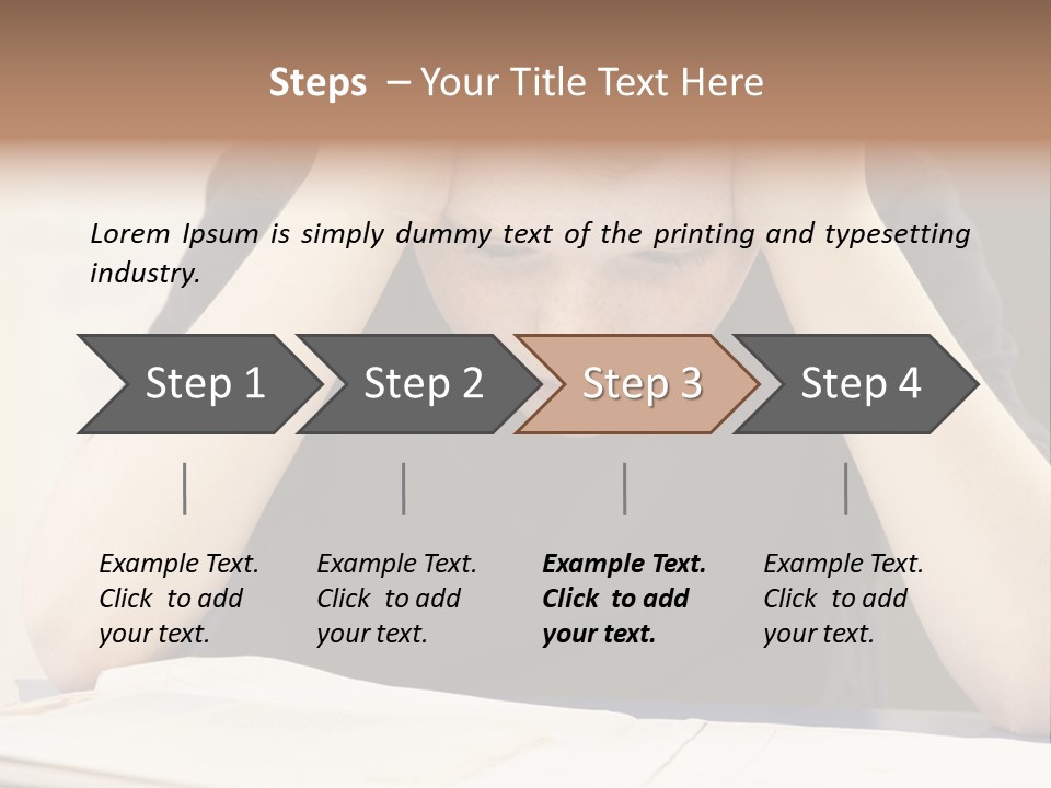 A Young Boy Sitting At A Desk With His Hands On His Head PowerPoint Template
