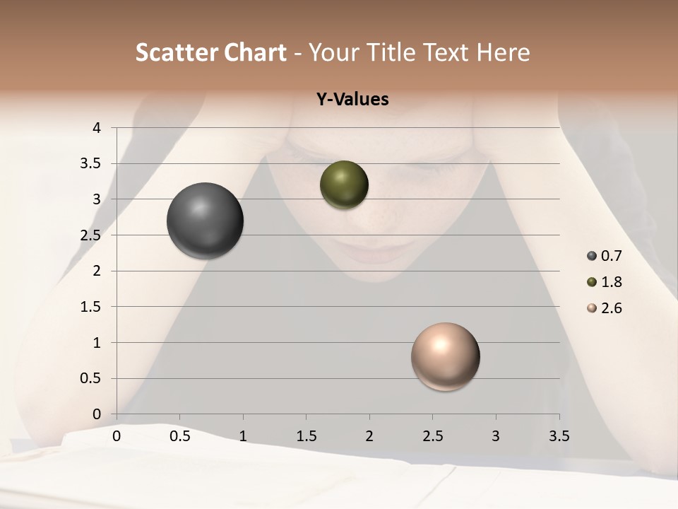 A Young Boy Sitting At A Desk With His Hands On His Head PowerPoint Template