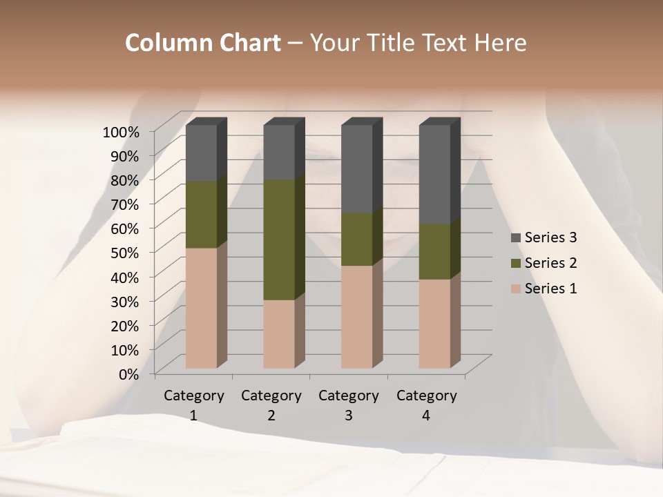 A Young Boy Sitting At A Desk With His Hands On His Head PowerPoint Template