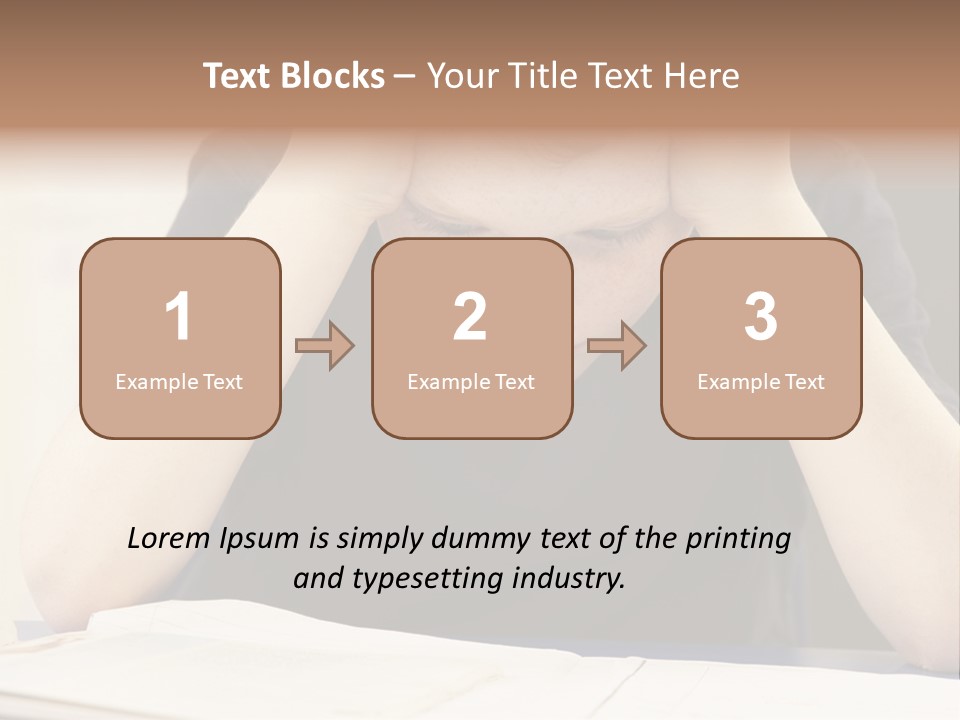 A Young Boy Sitting At A Desk With His Hands On His Head PowerPoint Template