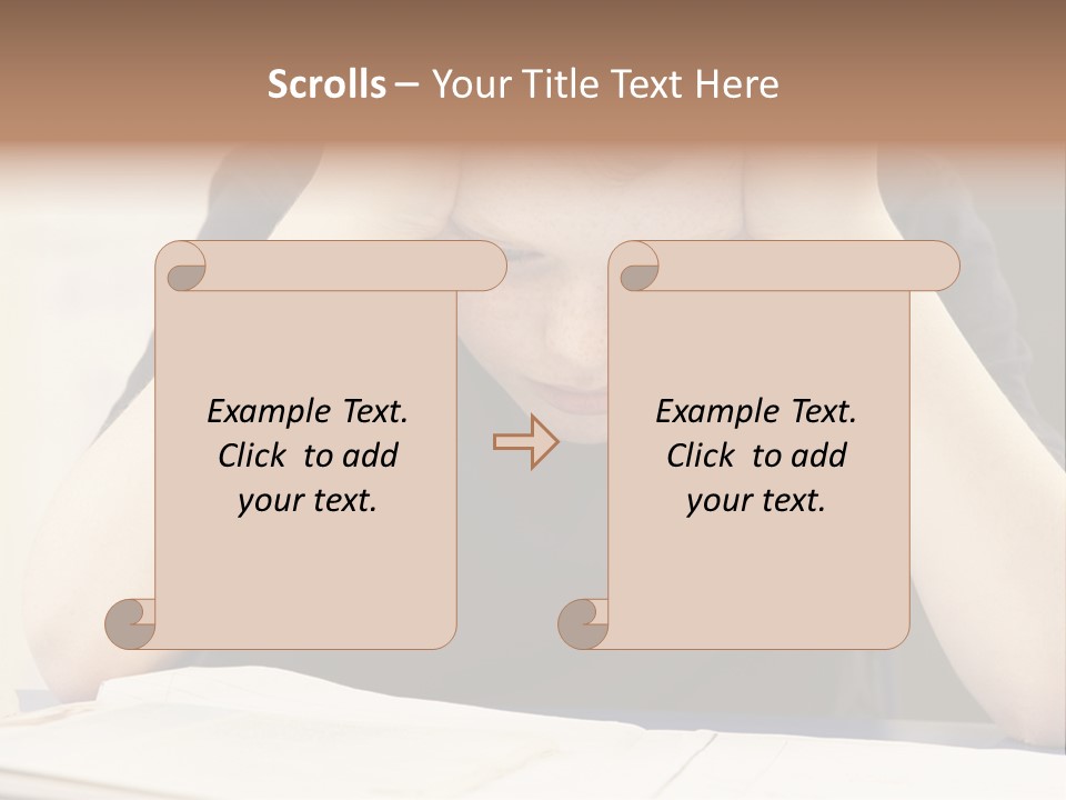 A Young Boy Sitting At A Desk With His Hands On His Head PowerPoint Template