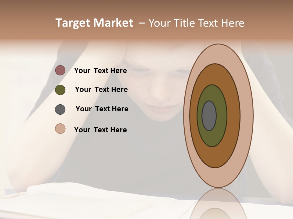 A Young Boy Sitting At A Desk With His Hands On His Head PowerPoint Template