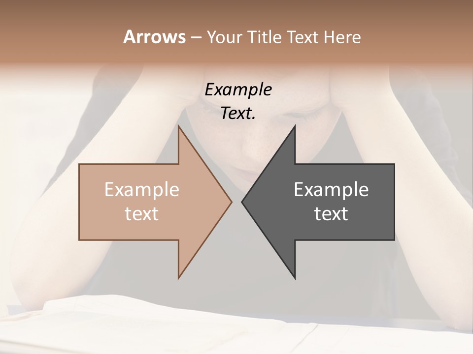 A Young Boy Sitting At A Desk With His Hands On His Head PowerPoint Template