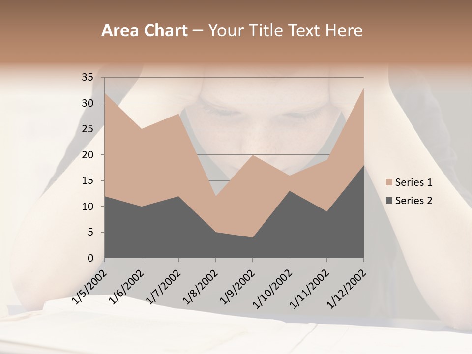 A Young Boy Sitting At A Desk With His Hands On His Head PowerPoint Template