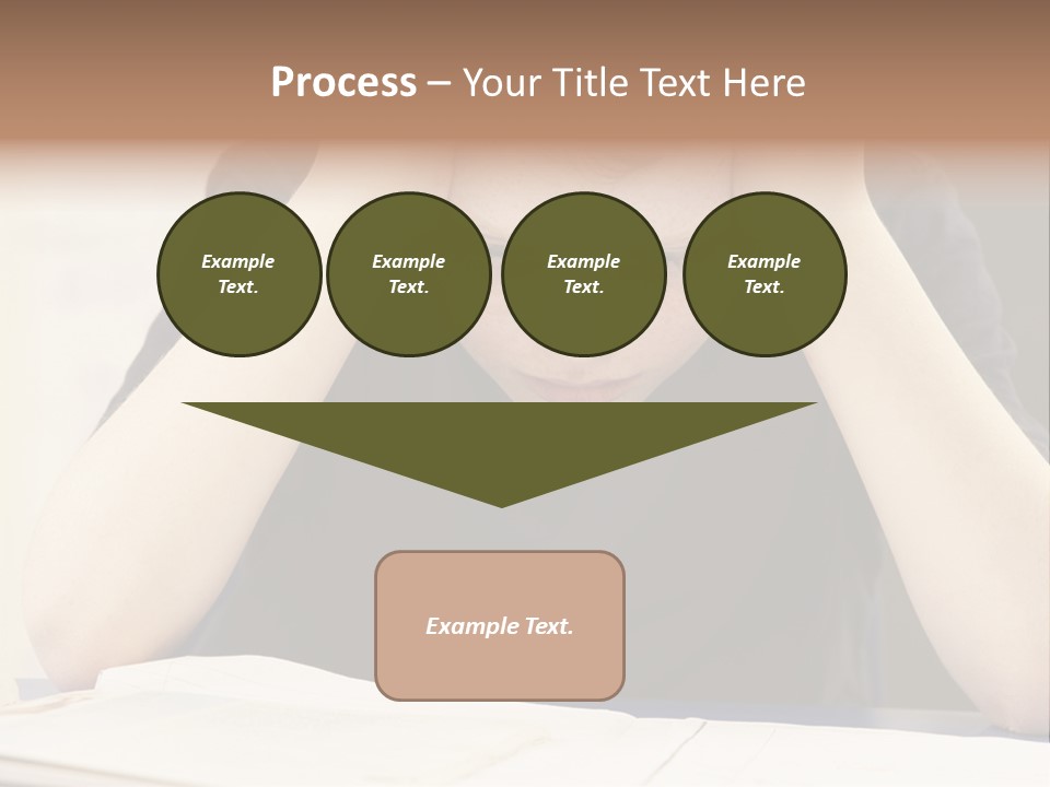 A Young Boy Sitting At A Desk With His Hands On His Head PowerPoint Template