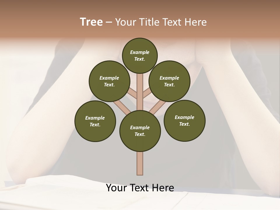 A Young Boy Sitting At A Desk With His Hands On His Head PowerPoint Template