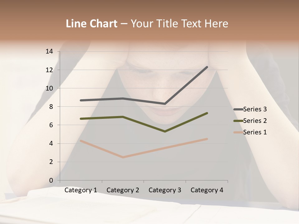 A Young Boy Sitting At A Desk With His Hands On His Head PowerPoint Template