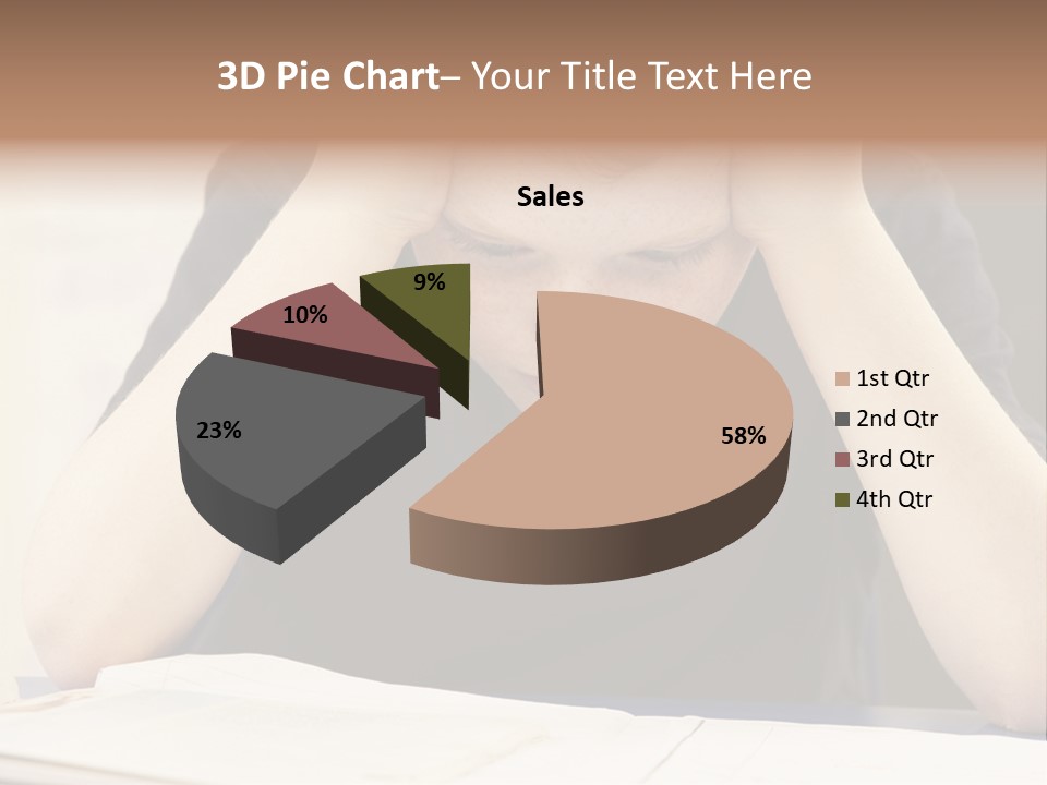A Young Boy Sitting At A Desk With His Hands On His Head PowerPoint Template