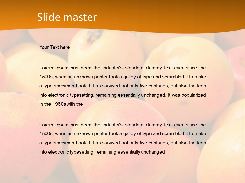 A Pile Of Peaches With Leaves On Top Of Them PowerPoint Template