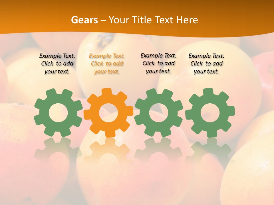 A Pile Of Peaches With Leaves On Top Of Them PowerPoint Template