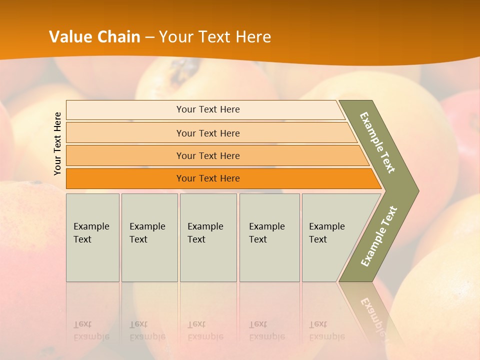 A Pile Of Peaches With Leaves On Top Of Them PowerPoint Template