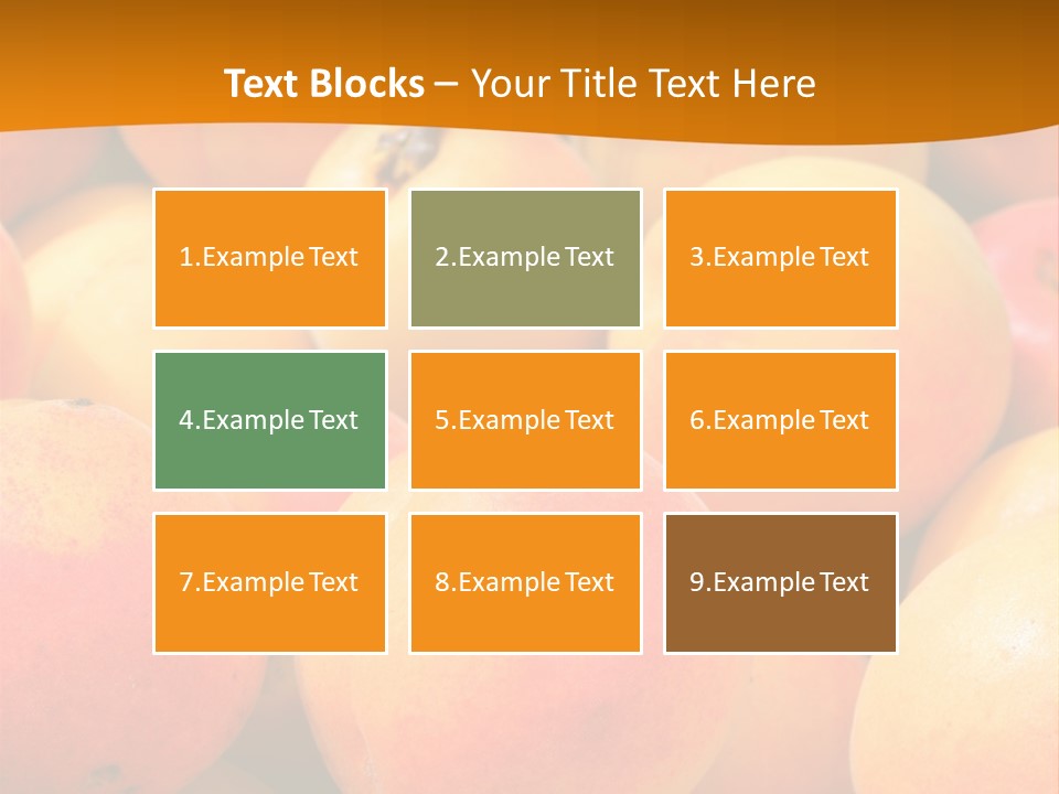 A Pile Of Peaches With Leaves On Top Of Them PowerPoint Template
