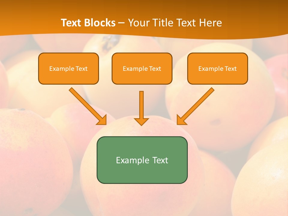 A Pile Of Peaches With Leaves On Top Of Them PowerPoint Template