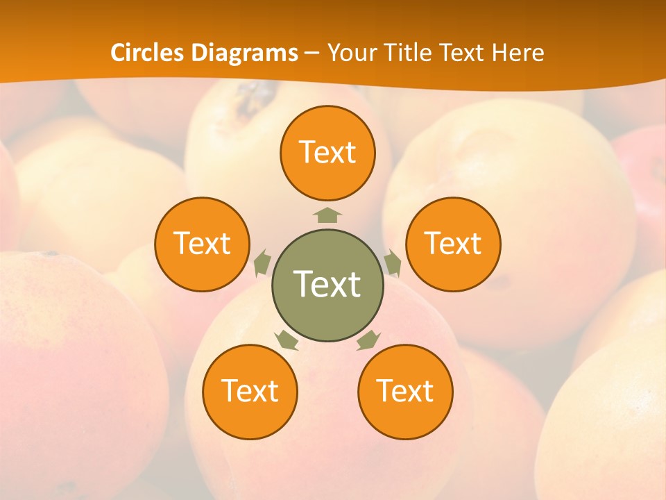 A Pile Of Peaches With Leaves On Top Of Them PowerPoint Template