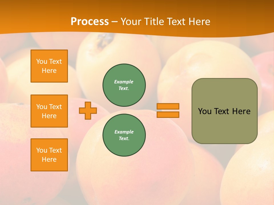 A Pile Of Peaches With Leaves On Top Of Them PowerPoint Template
