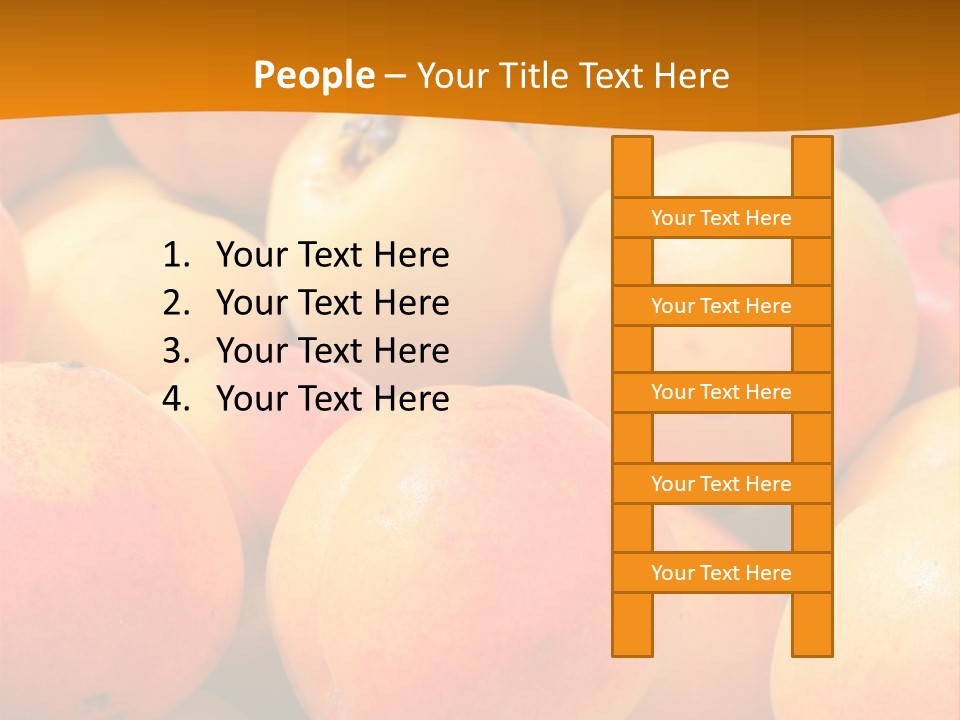 A Pile Of Peaches With Leaves On Top Of Them PowerPoint Template