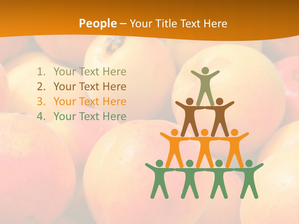 A Pile Of Peaches With Leaves On Top Of Them PowerPoint Template