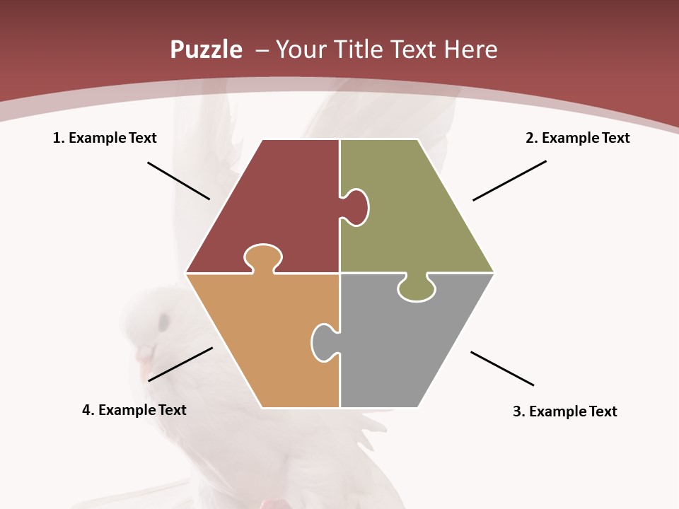 A White Dove Flying In The Air With Its Wings Spread PowerPoint Template