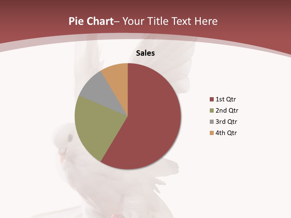 A White Dove Flying In The Air With Its Wings Spread PowerPoint Template