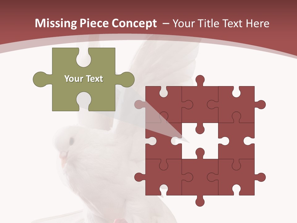 A White Dove Flying In The Air With Its Wings Spread PowerPoint Template