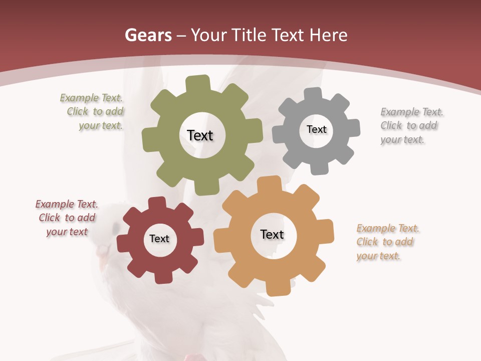 A White Dove Flying In The Air With Its Wings Spread PowerPoint Template