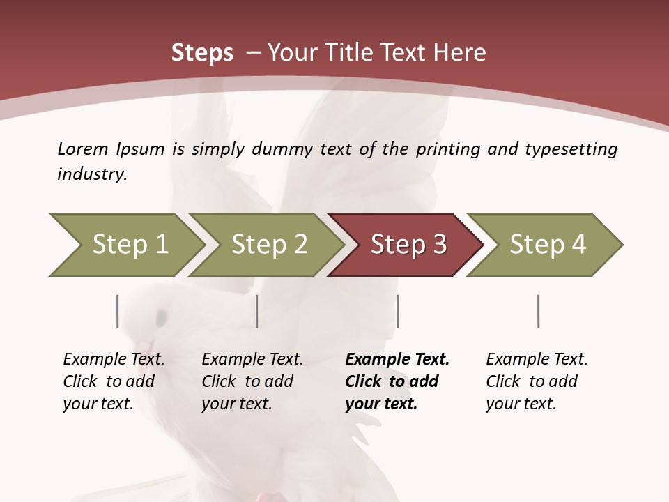 A White Dove Flying In The Air With Its Wings Spread PowerPoint Template