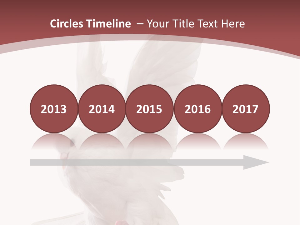 A White Dove Flying In The Air With Its Wings Spread PowerPoint Template