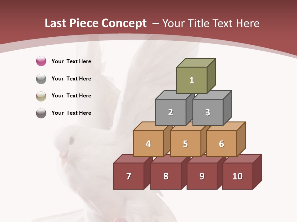 A White Dove Flying In The Air With Its Wings Spread PowerPoint Template