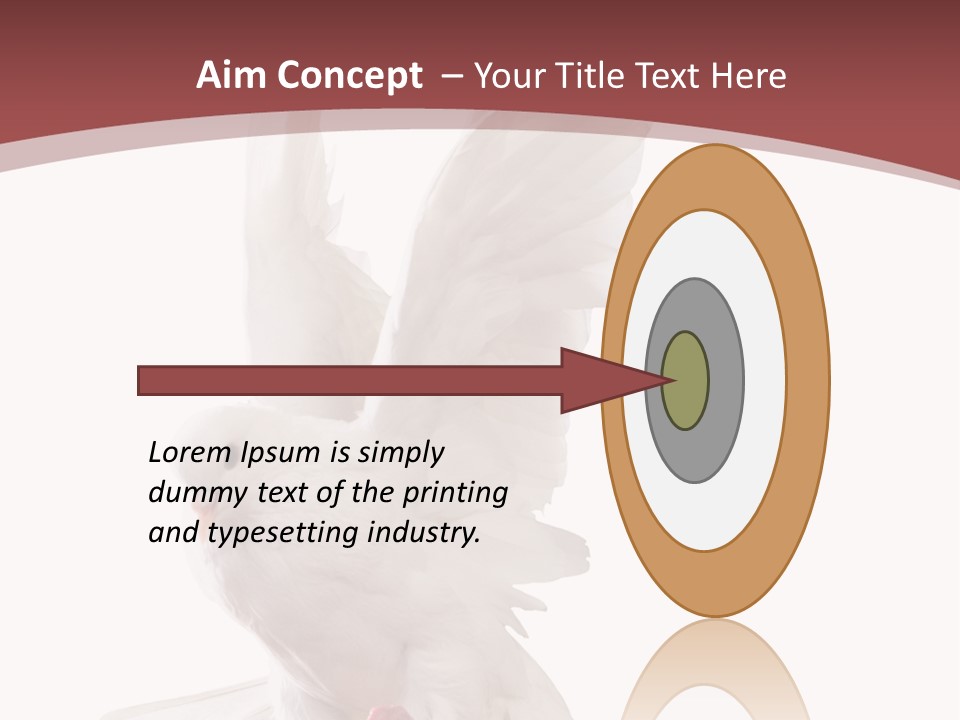 A White Dove Flying In The Air With Its Wings Spread PowerPoint Template