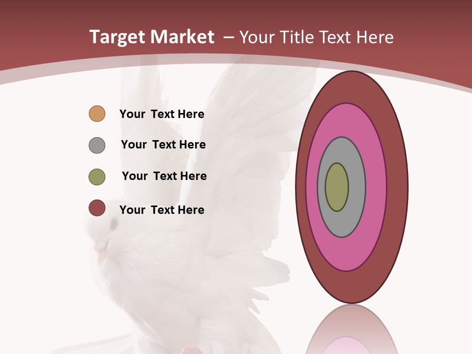 A White Dove Flying In The Air With Its Wings Spread PowerPoint Template
