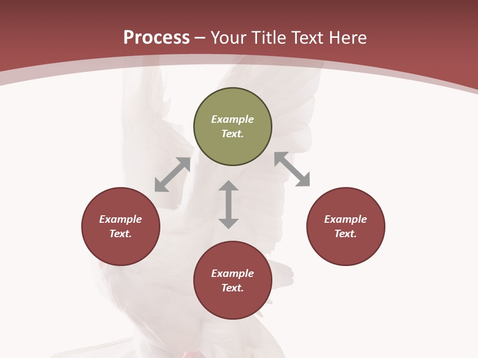 A White Dove Flying In The Air With Its Wings Spread PowerPoint Template