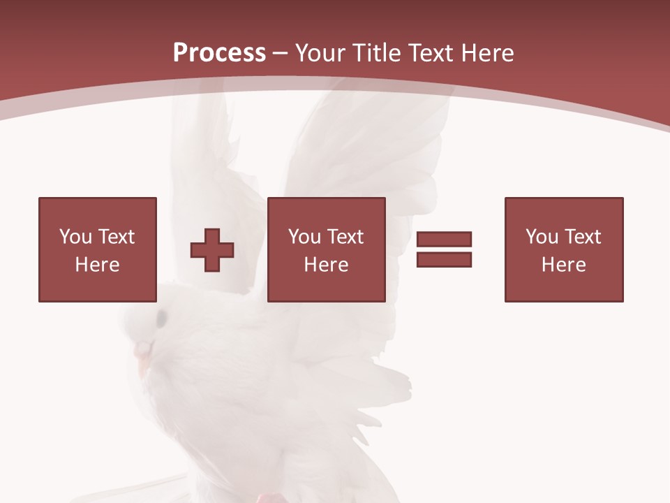 A White Dove Flying In The Air With Its Wings Spread PowerPoint Template