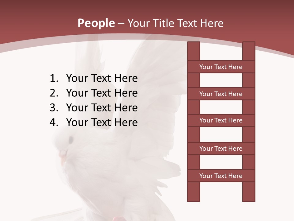 A White Dove Flying In The Air With Its Wings Spread PowerPoint Template