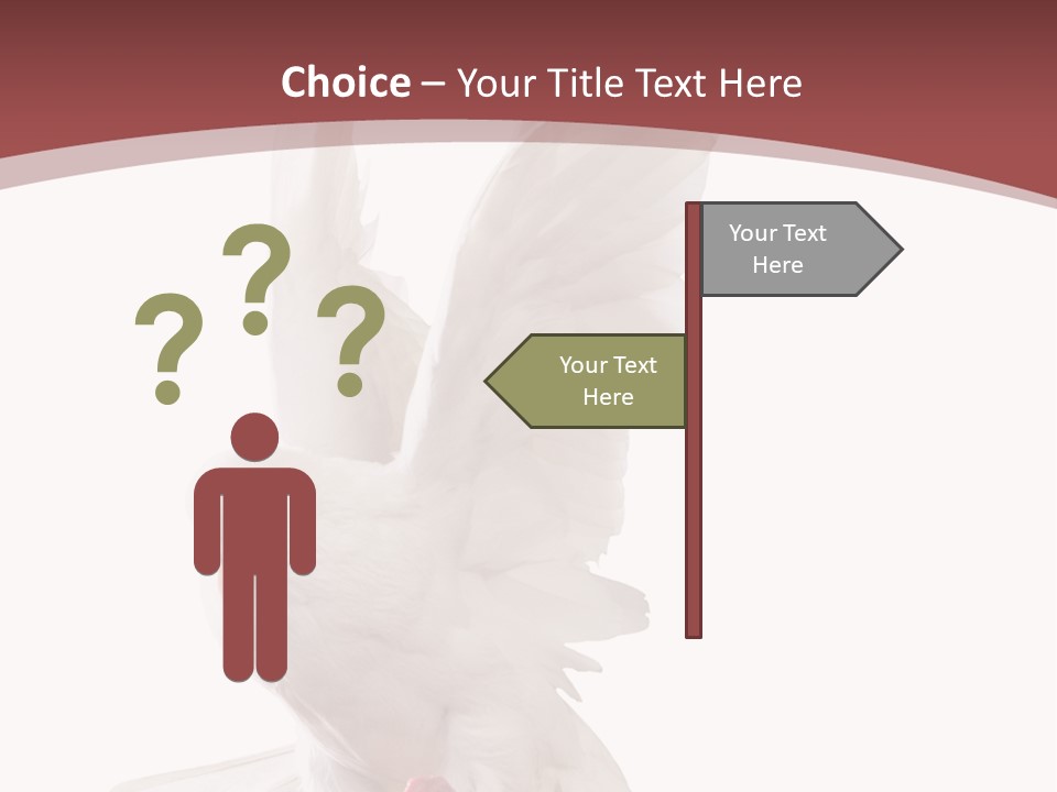 A White Dove Flying In The Air With Its Wings Spread PowerPoint Template