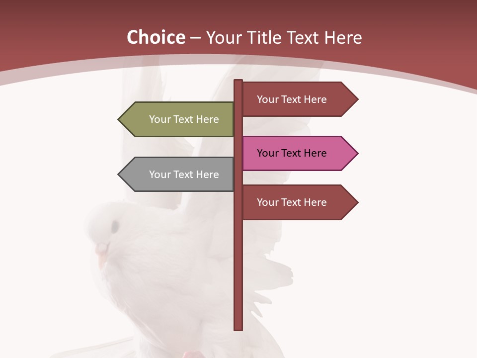 A White Dove Flying In The Air With Its Wings Spread PowerPoint Template