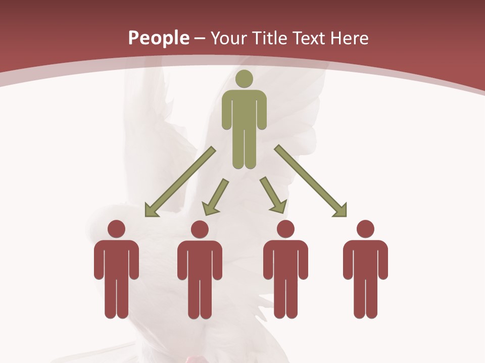 A White Dove Flying In The Air With Its Wings Spread PowerPoint Template