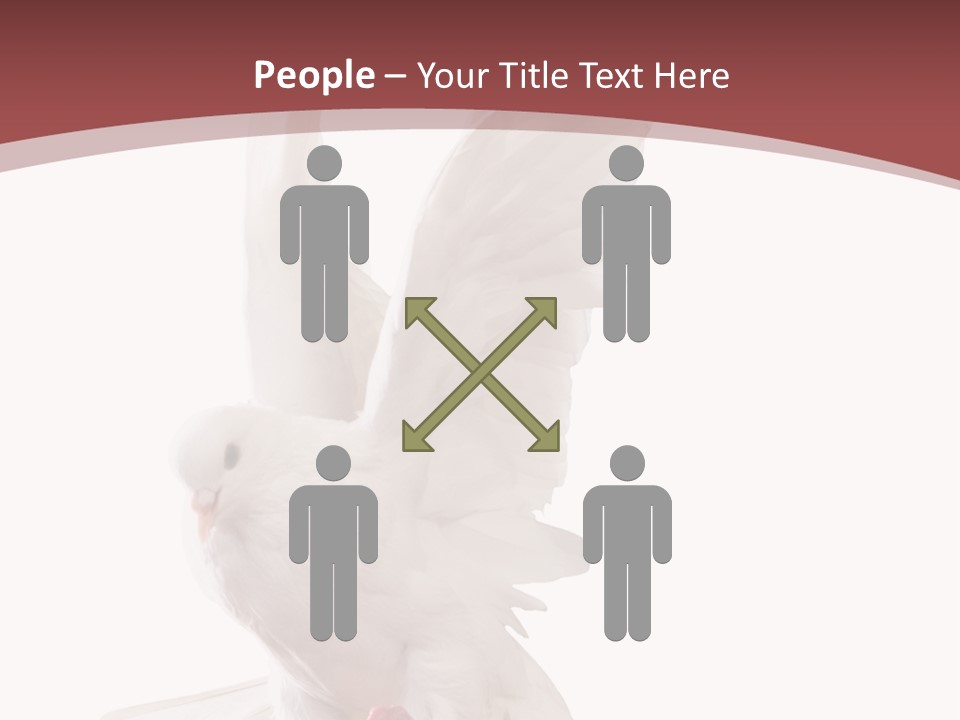 A White Dove Flying In The Air With Its Wings Spread PowerPoint Template