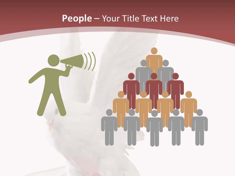 A White Dove Flying In The Air With Its Wings Spread PowerPoint Template